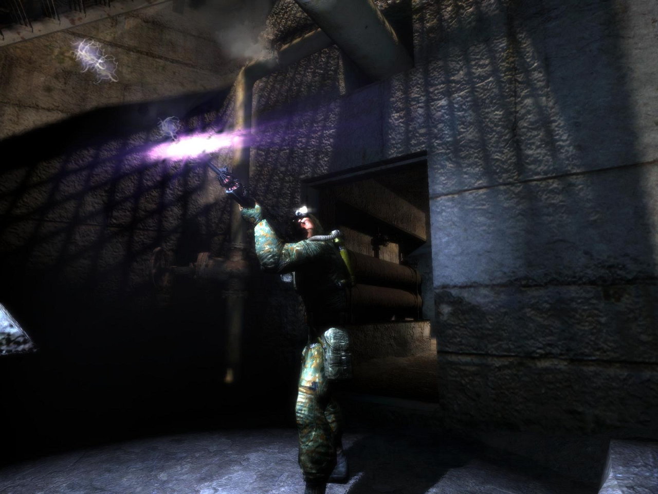 Gauss rifle in action.