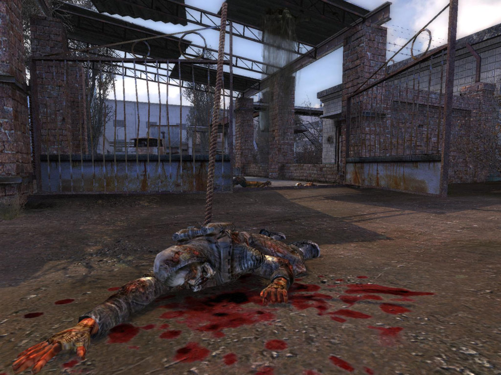 Deadly crowbar strikes into the back.